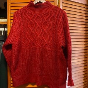 A new day dark red sweater cable knit